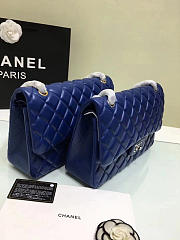 Chanel Lambskin Leather Flap Bag Gold/Silver Blue 30cm - 5