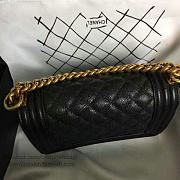 Chanel Small Quilted Caviar Boy Bag Black Gold A13043 VS05262 - 6