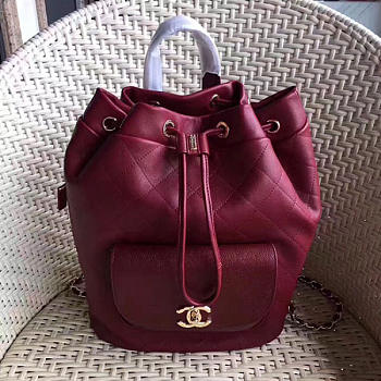 Chanel Calfskin And Caviar Backpack Burgundy A98235 VS02174