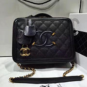 Chanel Caviar Quilted Small Cc Filigree Vanity Case Black A93343 VS00421 - 1