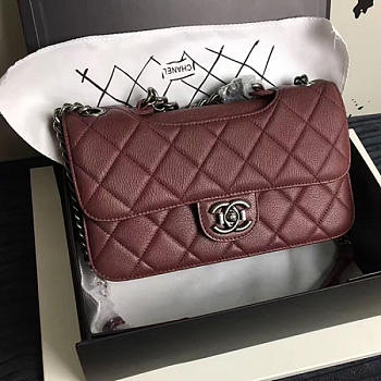 Chanel Quilted Deerskin Perfect Edge Bag Burgundy A4041 VS08504