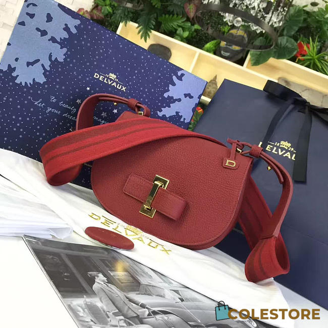 CohotBag delvaux calfskin mini le mutin saddle bag red 1501 - 1