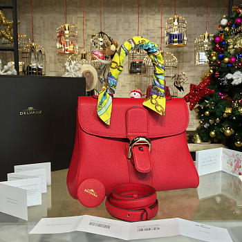 Delvaux Silk Ribbon Mm Brillant Satchel Red 1514