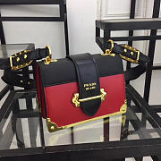 Prada Cahier Leather Shoulder Bag 1BD045 In Red - 2