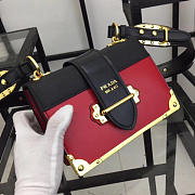 Prada Cahier Leather Shoulder Bag 1BD045 In Red - 3