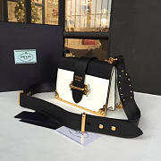 Prada Cahier Leather Shoulder Bag White - 3