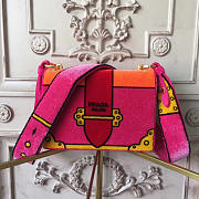 Prada Cahier Velvet Shoulder Bag Red Rose 4320 - 2