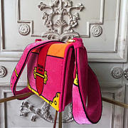 Prada Cahier Velvet Shoulder Bag Red Rose 4320 - 3