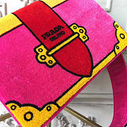 Prada Cahier Velvet Shoulder Bag Red Rose 4320 - 6