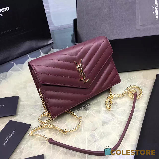 YSL Gold Monogram College Wine 5071 - 1