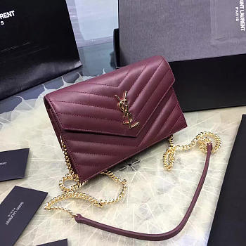 YSL Gold Monogram College Wine 5071