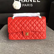 Lassic Chanel Lambskin Flap Shoulder Bag Red A01112  - 5