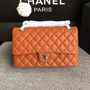 Chanel Lambskin Classic Handbag Orange A01112  - 5