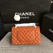 Chanel Lambskin Classic Handbag Orange A01112  - 4
