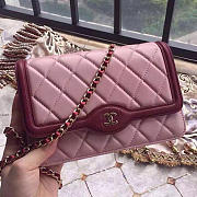 Chanel Lambskin Mini Chain Wallet Pink A81024 VS 09425 - 1