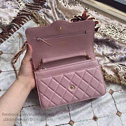 Chanel Lambskin Mini Chain Wallet Pink A81024 VS 09425 - 6