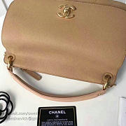 Chanel Grained Calfskin Flap Bag With Top Handle Bag Beige A93757 VS03950 - 4