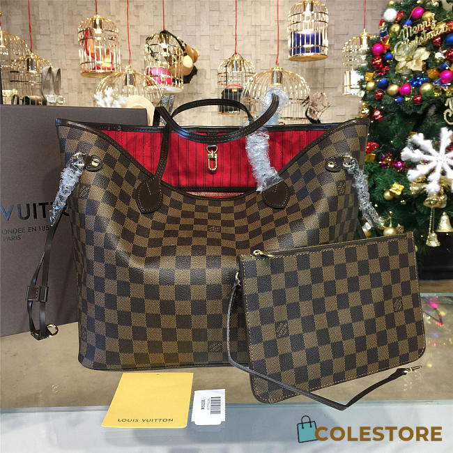 Louis Vuitton Neverfull MM Red 3133 - 1