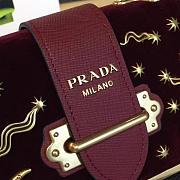 Prada Velvet Cahier Bag In wine 4265 - 5