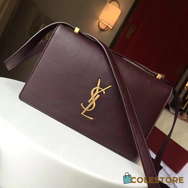 YSL Monogram Small Dylan Shoulder Bag Wine Red 4864 - 1
