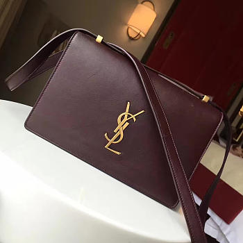 YSL Monogram Small Dylan Shoulder Bag Wine Red 4864