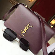 YSL Monogram Small Dylan Shoulder Bag Wine Red 4864 - 5