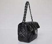 Chanel Lambskin Leather Flap Bag Silver Hardware Black - 5