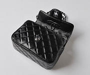 Chanel Lambskin Leather Flap Bag Silver Hardware Black - 6