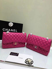 Chanel Lambskin Leather Flap Bag Gold/Silver Rose 30cm - 2