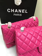 Chanel Lambskin Leather Flap Bag Gold/Silver Rose 30cm - 5