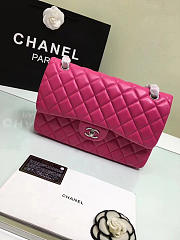 Chanel Lambskin Leather Flap Bag Gold/Silver Rose 30cm - 6