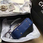 Chanel Caviar Quilted Lambskin Flap Bag With Top Handle Blue A93752 VS06898 - 4
