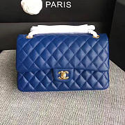 Chanel Lambskin Classic Handbag Blue A01112 VS05712 - 6