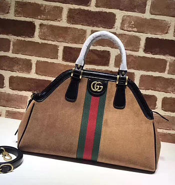gucci re(belle) suede medium top handle bag ‎516459 brown CohotBag 2018
