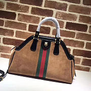gucci re(belle) suede medium top handle bag ‎516459 brown CohotBag 2018 - 3