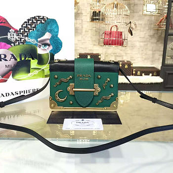 Prada Cahier Leather Shoulder Bag Meteor Green 4273