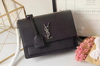 YSL Sunset Medium Crocodile Embossed Shiny Leather 4833