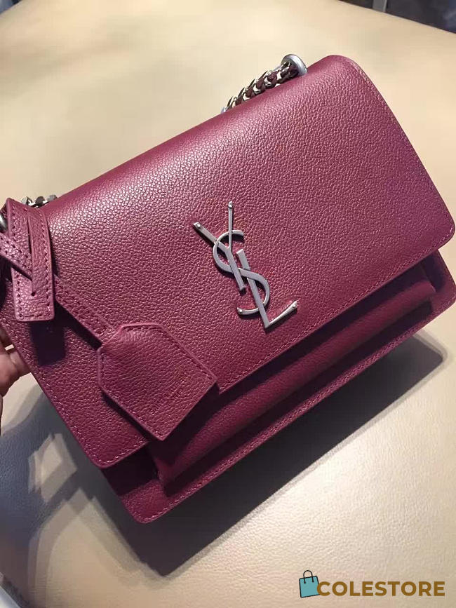 ysl sunset bag grained leather