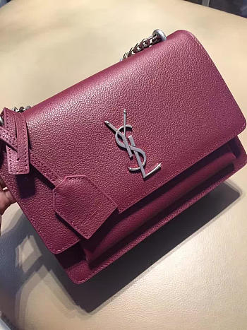 YSL Medium Sunset Bag Grained Leather 4852