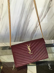 YSL Gold Monogram College Wine 5075 - 3