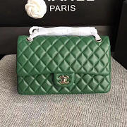 Chanel Lambskin Classic Handbag Green A01112  - 6