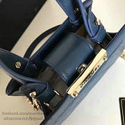 Chanel Small Label Click Leather Shopping Bag Blue A93731 VS04747 - 4
