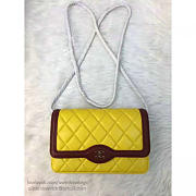 Chanel Lambskin Mini Chain Wallet Light Yellow A81023 VS 09302 - 5