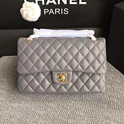 Chanel Lambskin Classic Flap Bag Grey A01112 VS00884 - 3