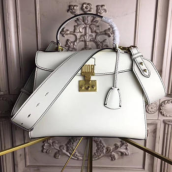 Dioraddict Calfskin Handbag Rouge in White 30cmx23cmx12cm
