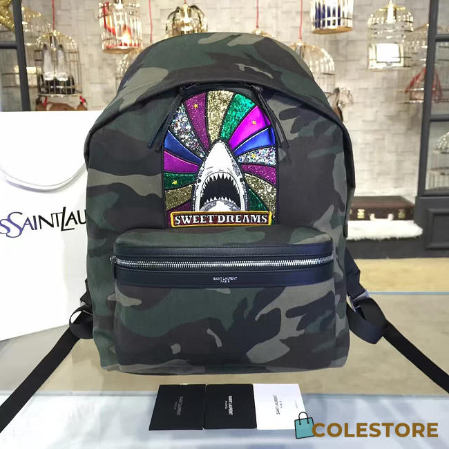YSL Monogram Backpack Camouflage  - 1