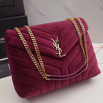 YSL Loulou Monogram Quilted Velvet Shoulder Bag Large 4801