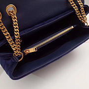 YSL Loulou Monogram Quilted Velvet Shoulder Bag Large Blue 4811 - 6