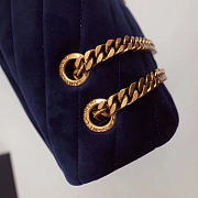 YSL Loulou Monogram Quilted Velvet Shoulder Bag Large Blue 4811 - 5