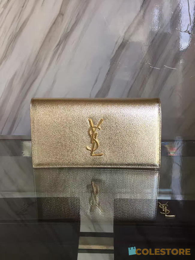 YSL Monogram Kate Clutch Gold 4958 - 1